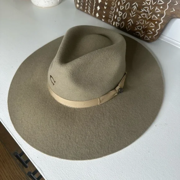 Charlie 1 Horse Wide Brim Felt Hat Mushroom– Size Large – Western Boho Style - Picture 6 of 8